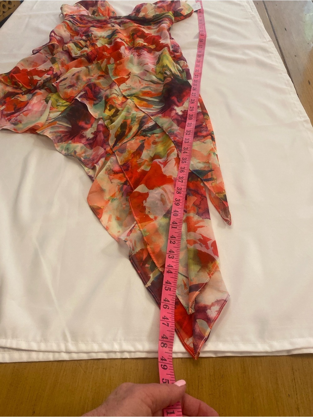 Liv Foster Women’s Printed Chiffon Asymmetrical High Low Sleeveless Dress size 6 - Picture 9 of 14